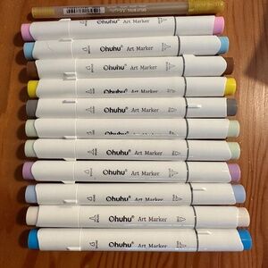 Ohuhu Alcohol Markers and Sakura Metallic Gelly Roll Pen - NEW